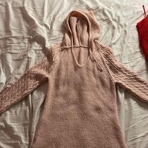 Pink sweater dress